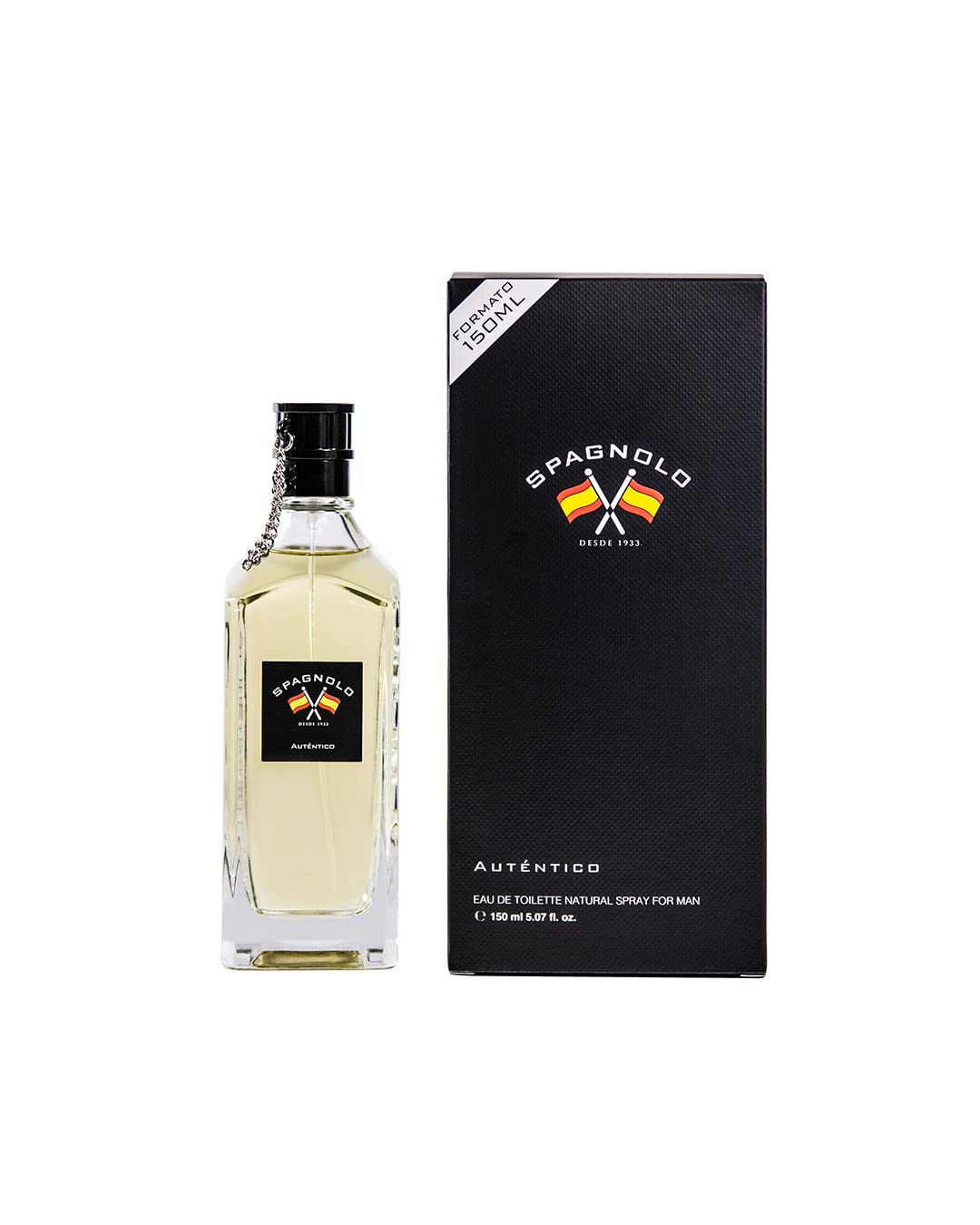 SPAGNOLO - Auténtico, Colonia Hombre, 150 ml, Perfume Formato Spray, Eau de Toilette Natural y Masculina, Aroma Cítrico Especiado, Fragancia Fresca, Clásica y de Larga Duración