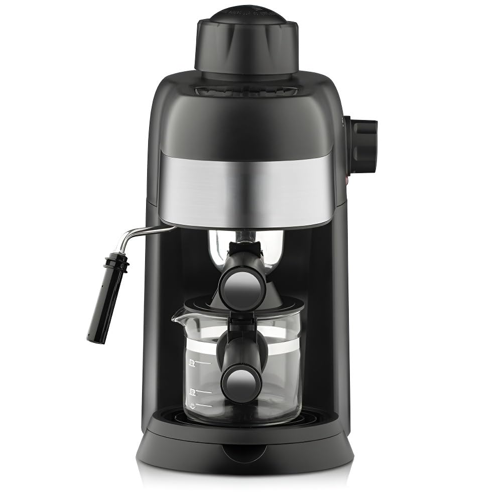 Máquina de café expreso italiana compacta for el hogar/la oficina, semiautomática con espumador de leche de vapor de alta presión
