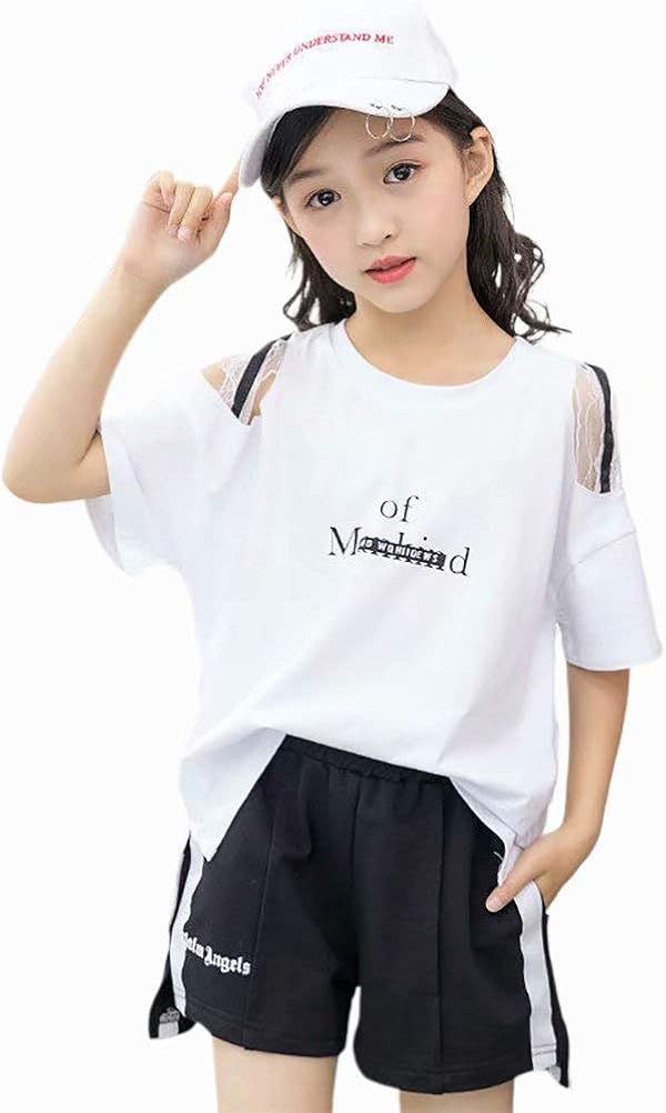 Burning Go 子供服 ジャージ 女の子 セットアップ スウェット トレーナー ロングパンツ Tシャツ 低価格化 運動着 薄手 ジュニア 半袖 カジュアル キッズ おしゃれ 夏 スポーツウェア