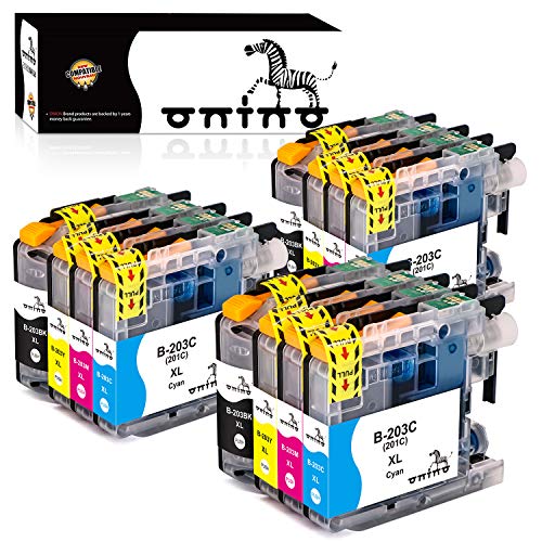 onino Compatible Ink Cartridge Replacement for Brother LC203XL LC203 LC201 Use with MFCJ680DW J485DW J885DW J480DW J880DW J460DW J5520DW J5620DW J4420DW J5720DW J4620DW 3Black 3Cyan 3Magenta 3Yellow