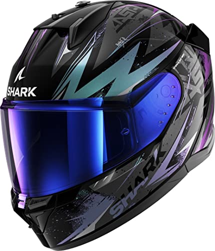 SHARK, Casco Moto Integrale D-SKWAL 3 BLAST-R Black/Blue/Purple KGX, XS