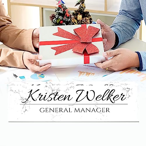 Image of Name Plate for Desk, Desk Name Plate Personalized, Office Decor for Women Men, Acrylic Desktop Accessories, Office Appreciation Gifts for Boss Social Workers Nurse Teacher Employee (White Marble)