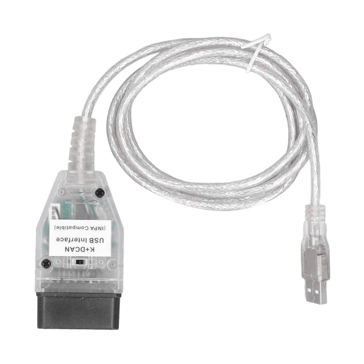 Namvo K+Dcan Câble USB avec Interrupteur pour Outil de Diagnostic de châssis série E Câble OBD2 Compatible Fonctions de Lecture et de réinitialisation des défauts