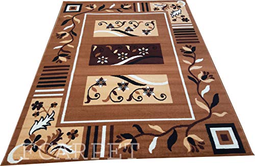 Image of Modern Carpet FINE Wool Soft Touch 150X200 CM(5X7 FEET) Gold Multi