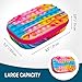 ZIPIT POP Pencil Case for Girls, Silicone Sensory Fidget Pencil Case for School, Large Capacity Stationery Organizer Box, Rainbow