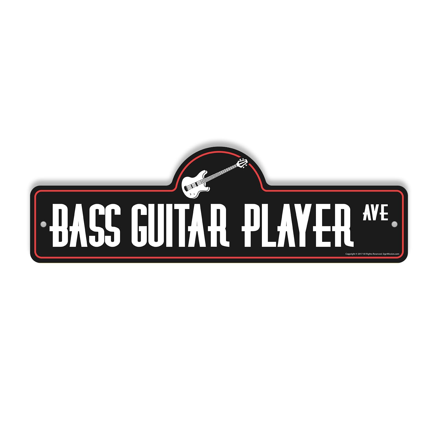 Bass Guitar Player Plastic Street Sign - 6 Inch X 18 Inch Gift Music Instrument Band Performer Strings Rock Groove Electric Rhythm