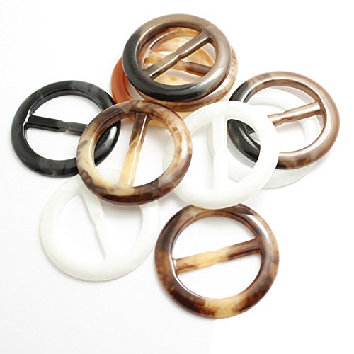 6 Pcs Round Plastic Scarf Clip Ring Scarf Slides T Shirt Clips for Twilly Neckerchief2
