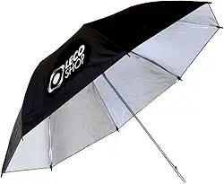 Sombrinha Refletora Preta e Prata Rebatedora 84 cm | Acessório de Iluminação para Estúdio Fotográfico, Retratos e Ensaios Profissionais