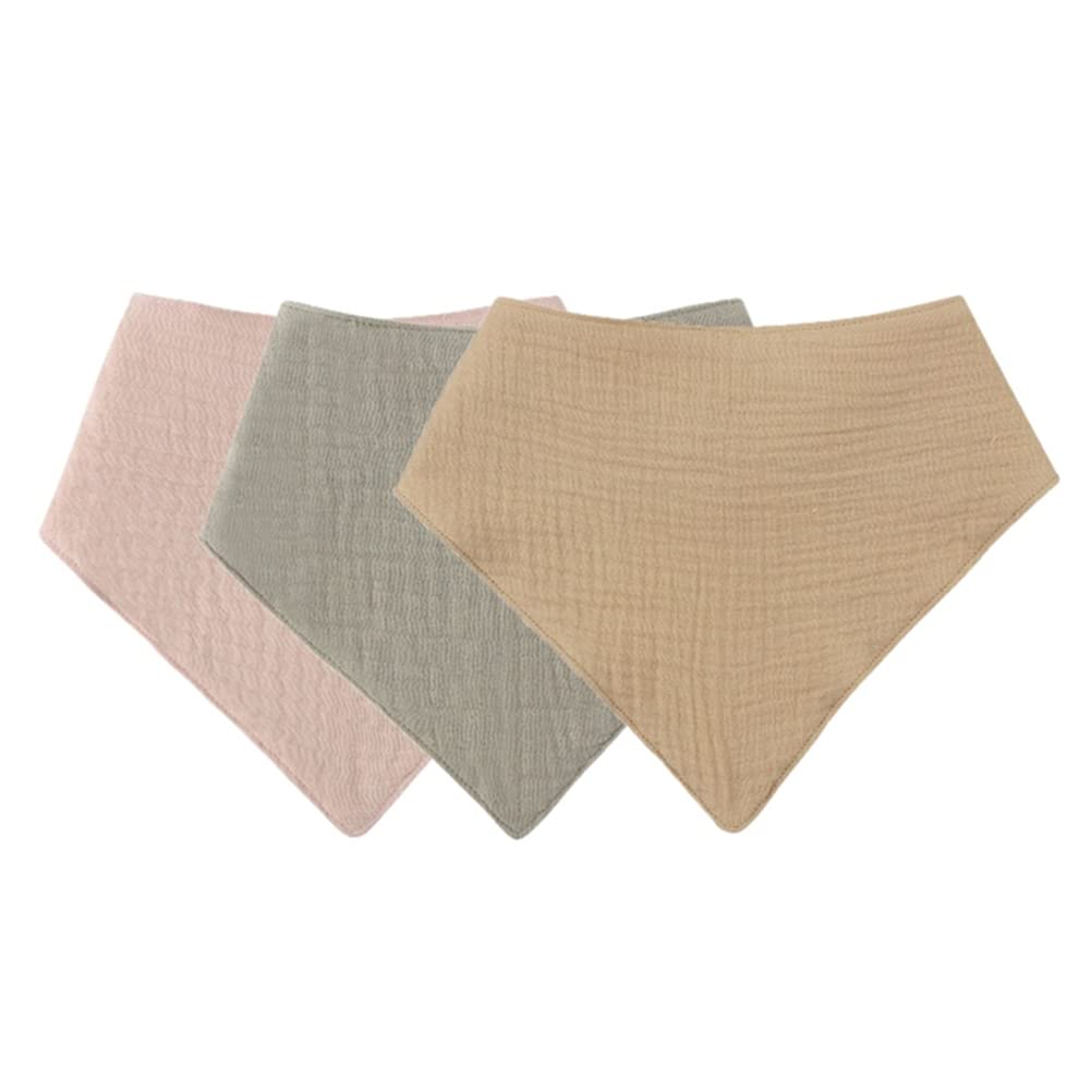 Organic Cotton Baby Bandana Dribble Bibs with 2 Adjustable Button, Infant Bibs Super Soft and Absorbent for Boys Girl