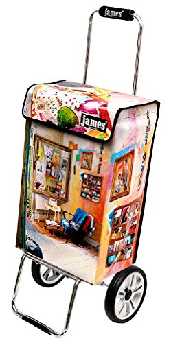 James® Einkaufstrolley modern Design Botticelli, Einkaufswagen bunt, Hackenporsche, Shopping-Lifestyle, Planenmaterial, bis 50kg Tragkraft, Grosse Räder, Made in Vienna – Bild 3