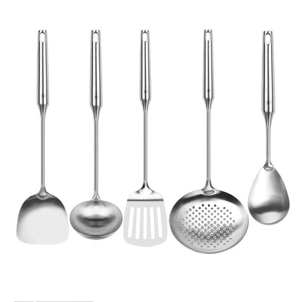 SKUZA Küchenutensilien-Set, Edelstahl-Kochwerkzeug-Set, Pfannenwender, hitzebeständiger Griff, Suppenlöffel, Antihaft-Spezial-Kochschaufel, Küchenwerkzeuge