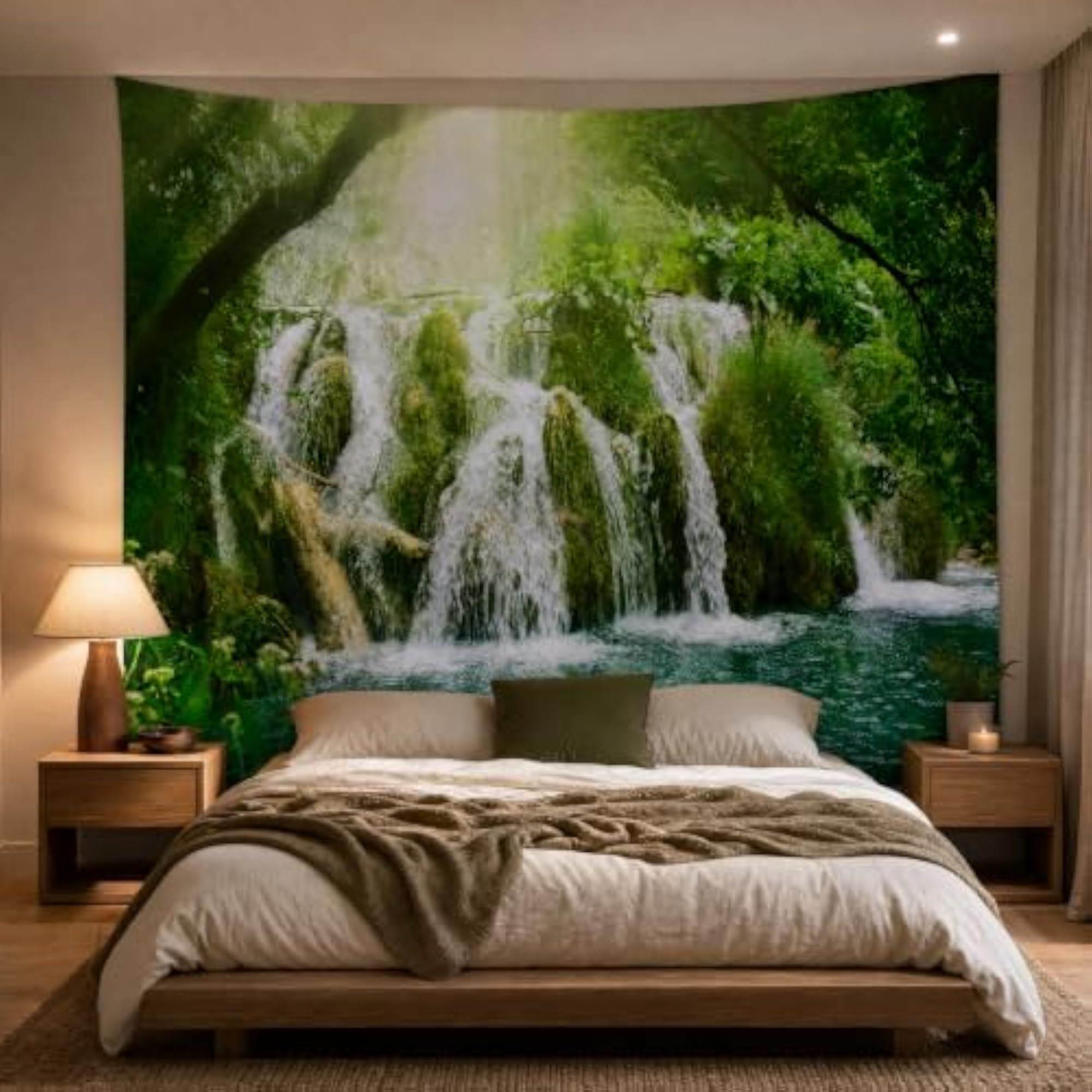 Waterfall Landscape Wall Hanging Tapestry for Bedroom Decor