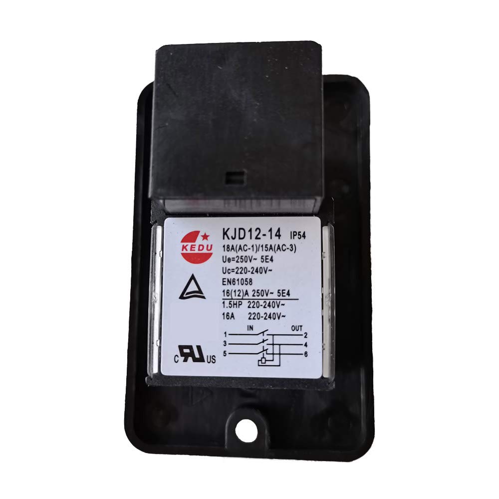 KJD12-14 Przełącznik elektromagnetyczny KEDU 6-pinowy wyłącznik awaryjny do elektronarzędzi stolarskich, wkrętarek stołowych, szlifierek, szlifierek, pił, 16A