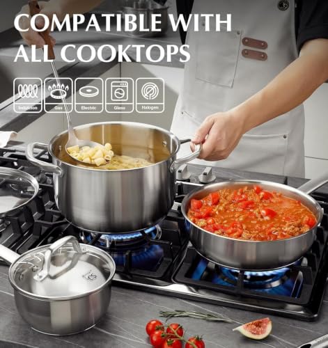 Image of KOCH SYSTEME CS Stainless Steel Cookware Set 17 Piece with Triply Base