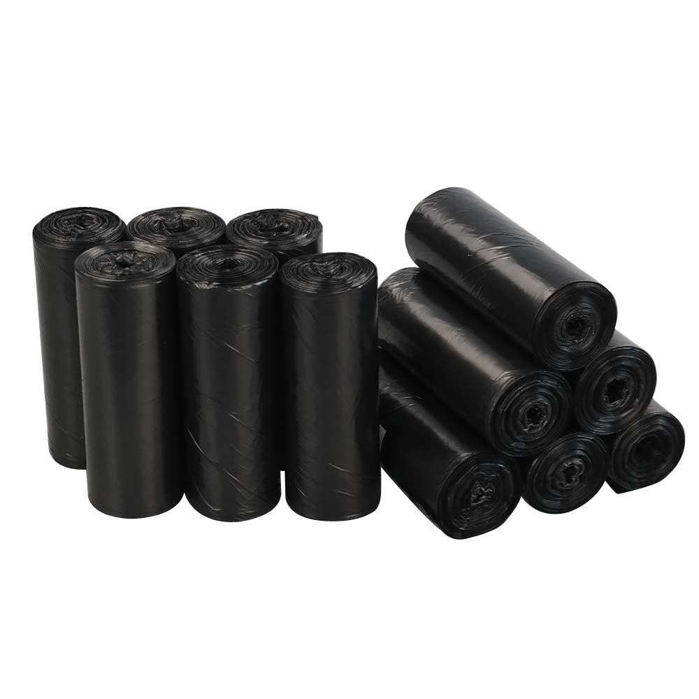 300 Bolsas de Basura de Cocina de 40 L, Bolsas de Basura Negras, 12 Rollos