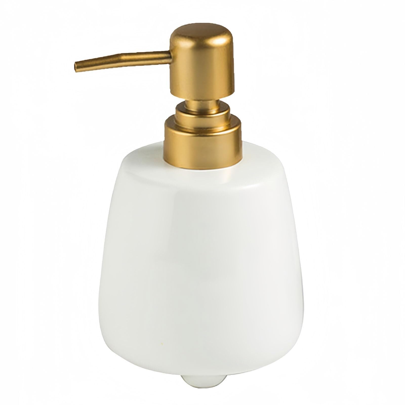 Qyleee White Hand Ceramic Soap Dispenser With Pump Refillable Lotion For Bathroom Vanity Countertop Dish For Bathroom(White)