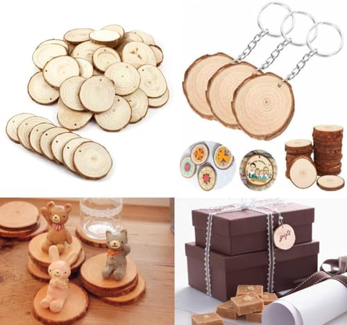 Tranches de bois 7-8 cm pour décoration de table mariage champêtre et Noël