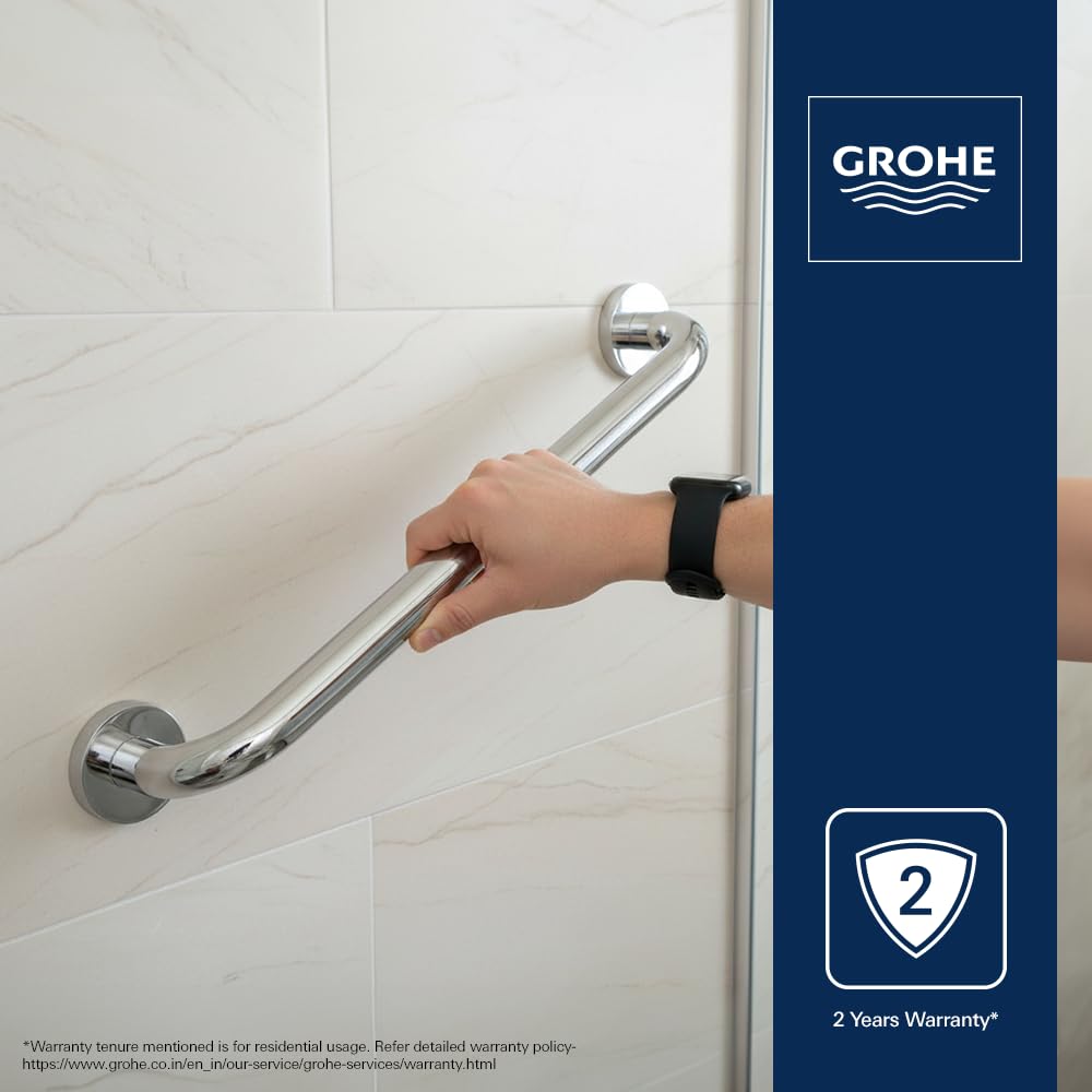 Grohe 40421001 Maniglione Vasca, Cromo, 349 Mm (Passo 295 Mm)