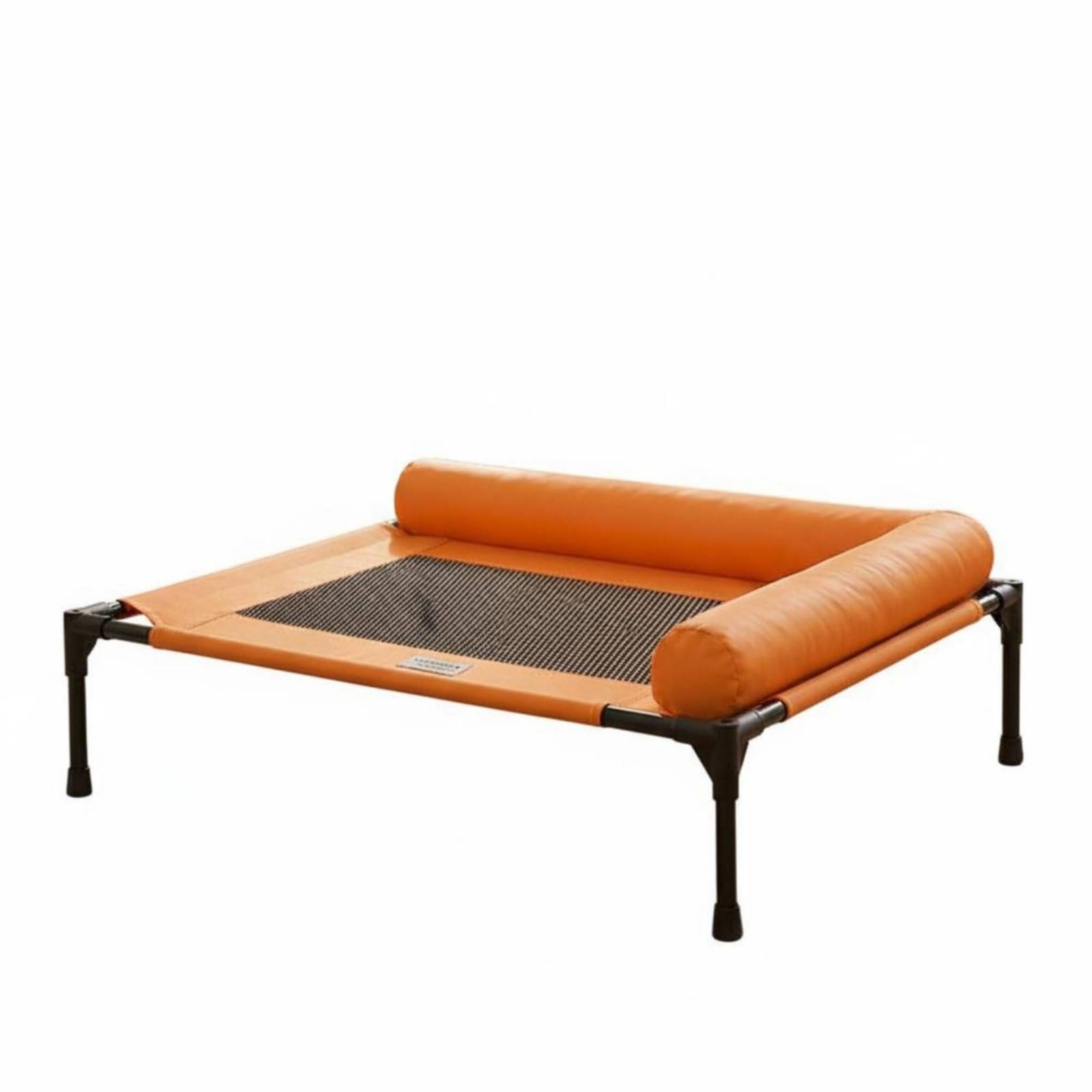 Lit surélevé pour chien respirant orange évite surchauffe et humidité