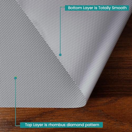 Image of Go Hooked EVA Food Grade Anti-Slip Mat for Fridge, Shelf, Table & Drawer - Washable, Waterproof, Non-Adhesive, Multi-Purpose Liner for Home & Office Use - Cuttable & Reusable (Grey, 45cm X 5m)