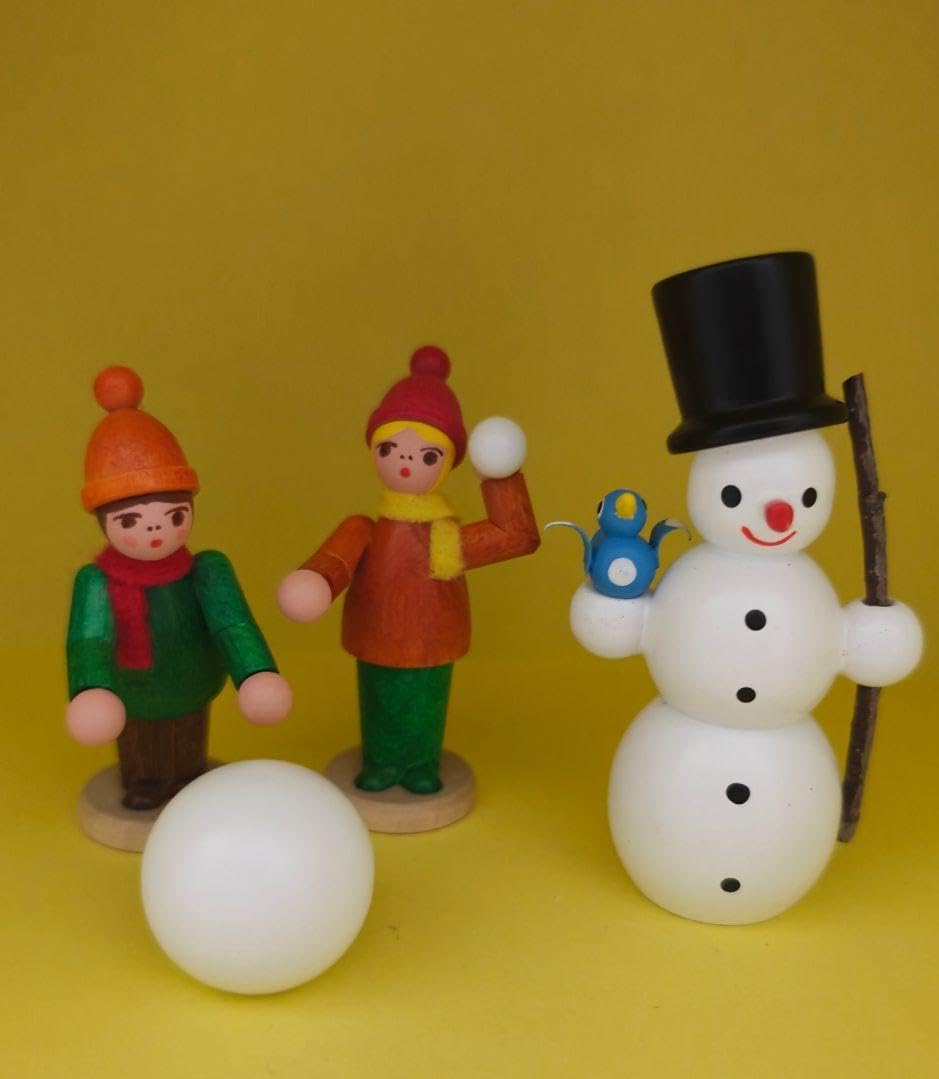 ドイツ クリスマス 室内ライト（雪だるま）木製工芸品 エルツ