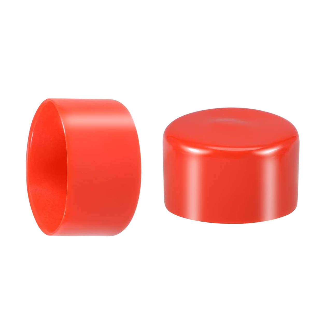 Screw Thread Protectors, PVC Rubber Round Tube Bolt Cap Plastic End Cap Cover Thread Protectors Red, Inner Dia 55mm， 100 Pcs — image 1