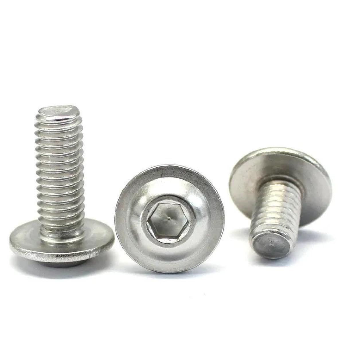 M3 M4 M5 M6 M8 Testa flangiata con bottone tondo a esagono incassato in acciaio inossidabile con bullone rondella 5 pezzi, 5 pezzi, M10x45mm