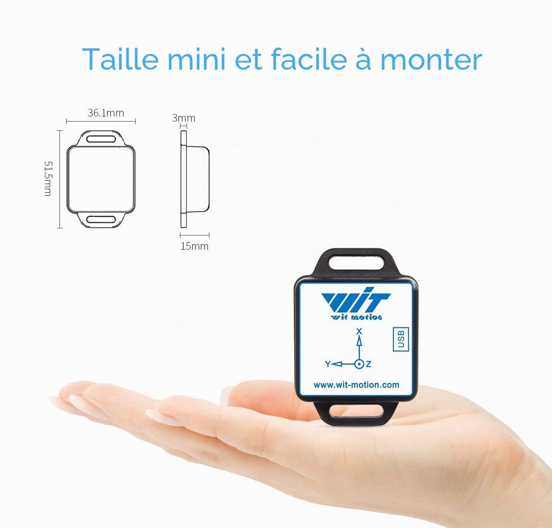 [Accéléromètre Bluetooth + Inclinomètre] BWT901CL MPU9250 Gyroscope 9 axes haute précision + angle (précision XY 0,05 °) + magnétomètre avec filtre Kalman, capteur IMU 3 axes haute stabilité 200 Hz