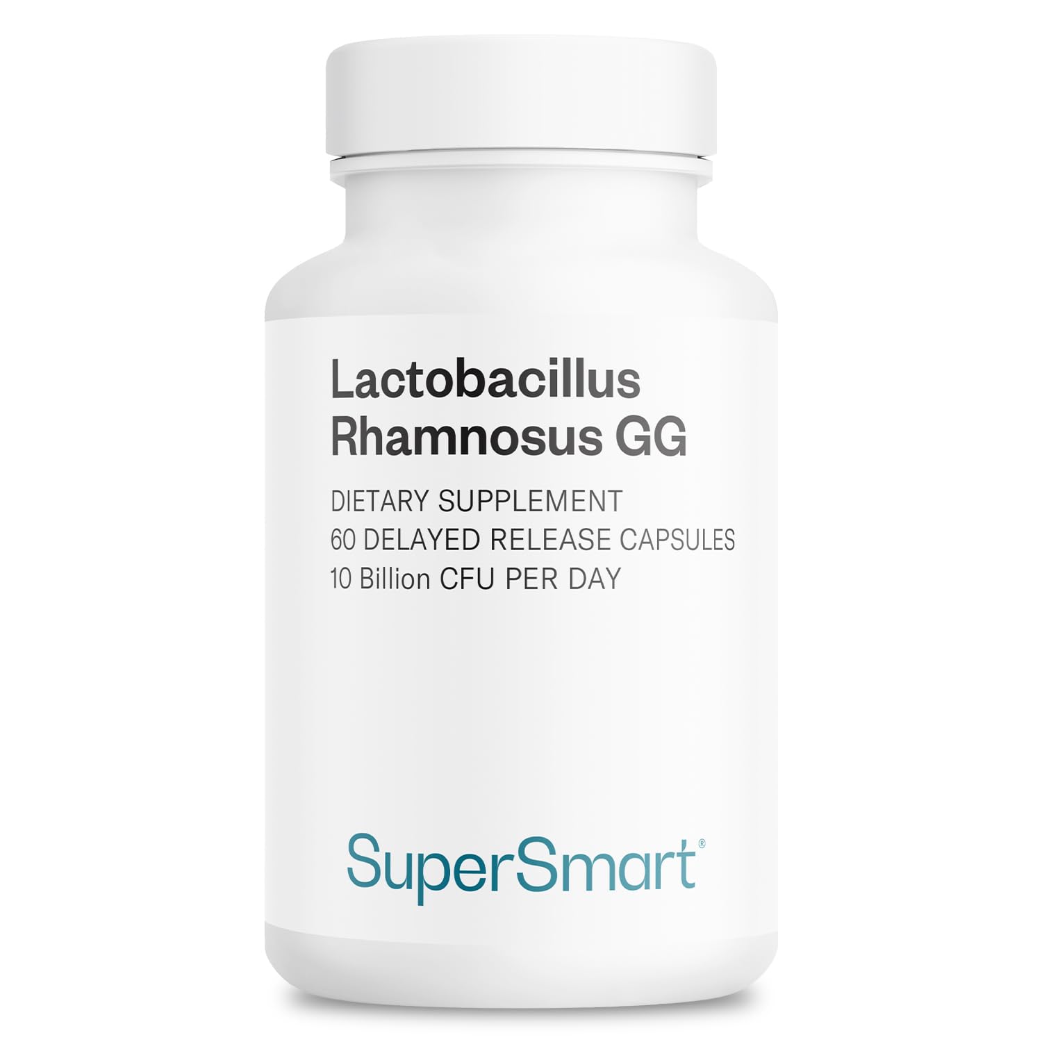 Supersmart - Lactobacillus Rhamnosus GG 10 Billion CFU per Day (LGG Probiotic with Inulin) - Digestive & Immune Support - Vaginal Flora Health | Non-GMO & Gluten Free - 60 DR Capsules