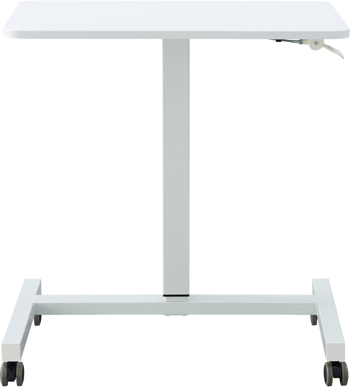Antlu Portable Laptop Desk, Podium Stand Rolling Desk Laptop Table -Small Standing Desk, Mobile Desk On Wheels Computer Cart (White)