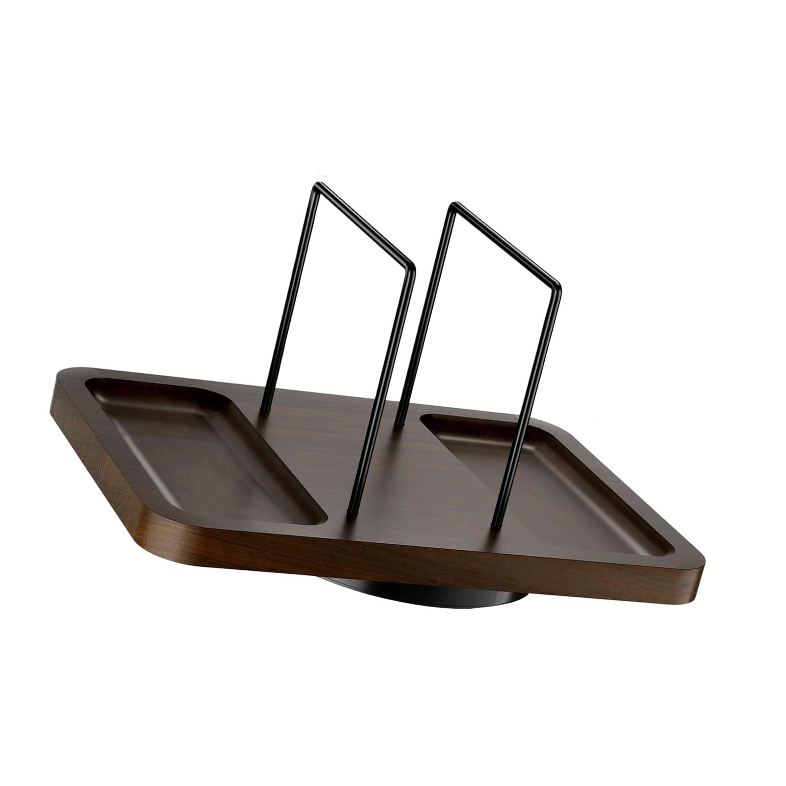 Wood Turnable Seasoning Rack and Tissue Paper Holder for Countertop Organization Tabletop Napkin Dispenser Wooden Turning Condiment Tray