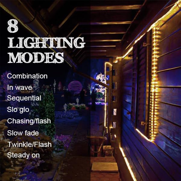 Liyade LED Lichterschlauch Aussen 10m 100 LEDs Lichtschlauch Außen Innen 8 Modi IP45 Wasserfest Lichtschläuche Leuchtschlauch Led Schlauch für Garten Fest Party Hochzeit (Warmweiß)…