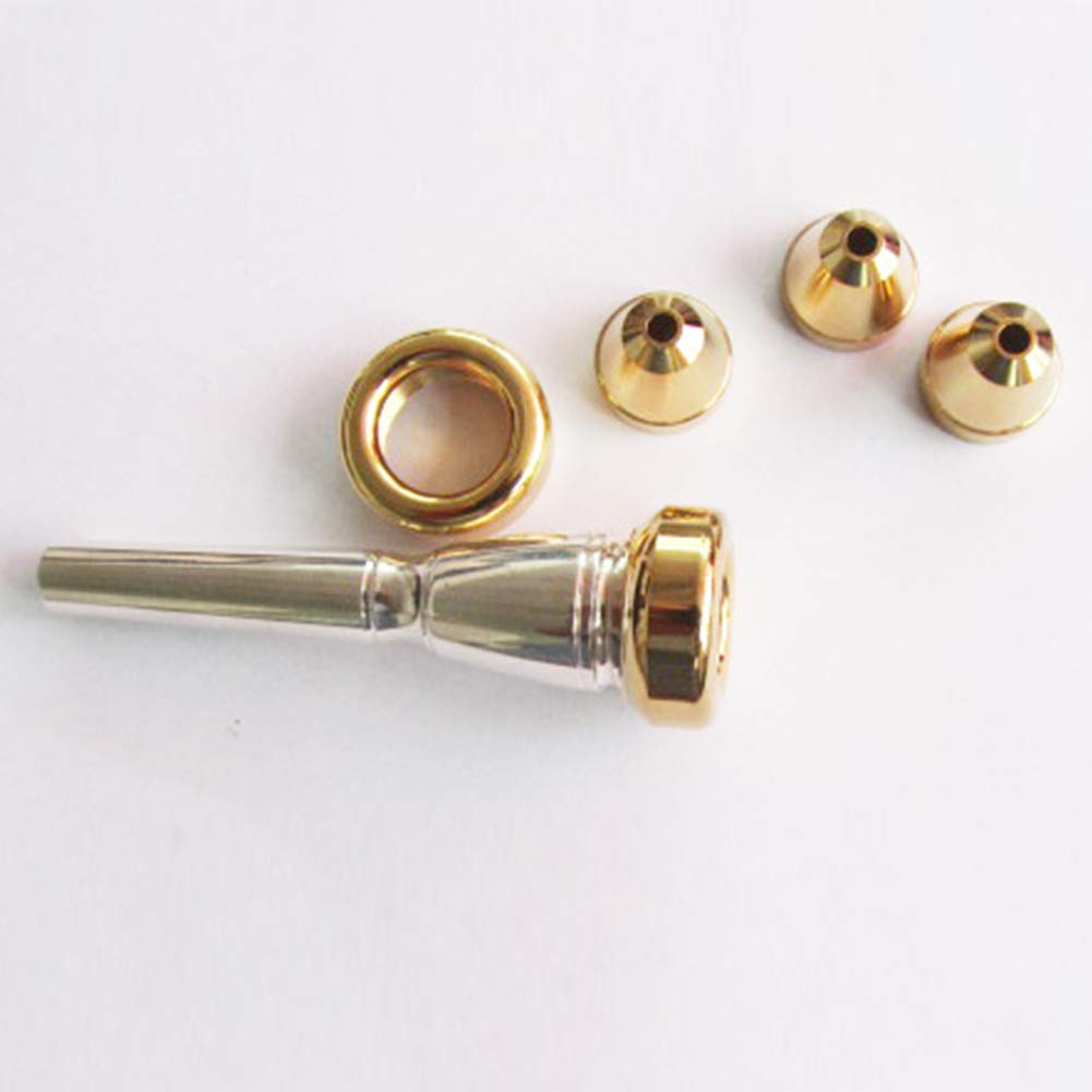 Set Bocchino Per Tromba In Ottone Placcato Argento E Oro - Con Scatola Di Conservazione, Accessorio Musicale Multifunzione - Foto 5