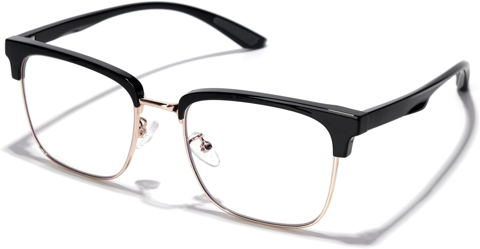 ZanyLen Blue Light Glasses Men Rectangle Large Browline Computer Gaming Glasses
