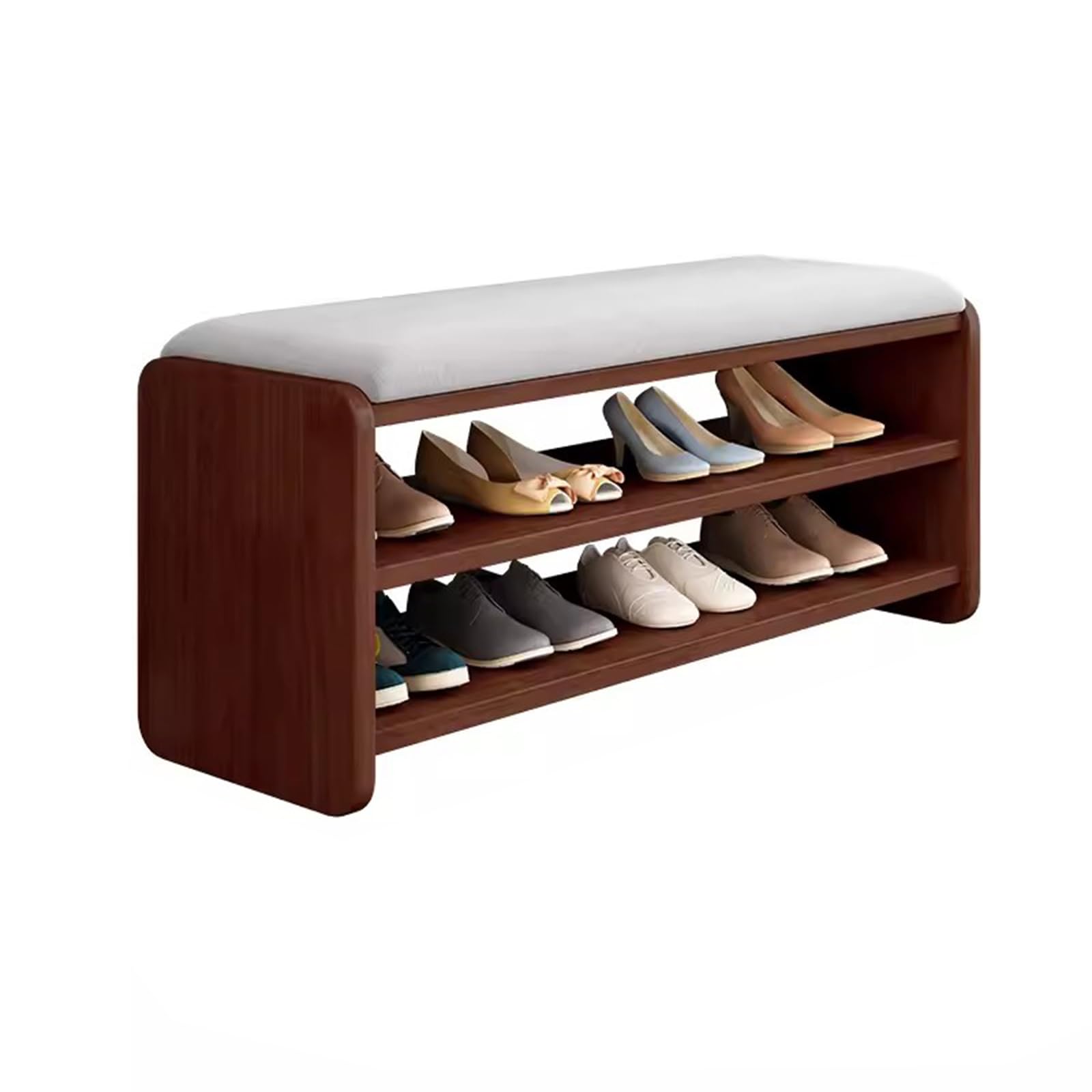 LWJSOCP Padded Shoe Bench with Storage 2Tier nizer for Living Room Hallway & Bedroom SelfAssembly Shoe Cabinet with Comfortable Seat Cushion