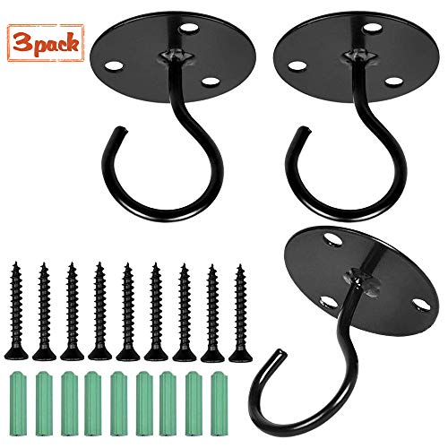 3 Pcs Wall Mount Ceiling Hooks Wall Hooks for Plant Indoor Ceiling Hooks,Wall Hooks with Ceiling Installation Cavity Wall Fixing Accessories Suit for Hanging Plants,Bird Feeder,Holiday Decorations