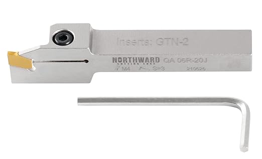 Accusize Industrial Tools 3/8'' by 1/2'' Heavy Duty Indexable Grooving/Parting Holder with a Gtn-2 Tin Coated Carbide Insert, 2415-5022