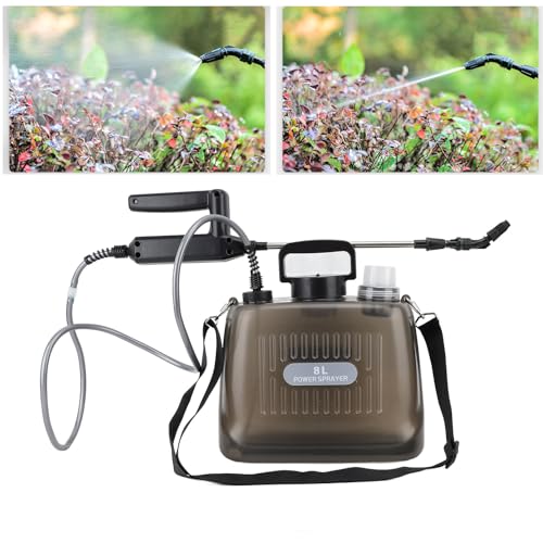 Pulverizador a Batería de 8 Litros, Pulverizador Eléctrico Mejorado con 4 Boquillas de Niebla, Mango Recargable USB y Varita Retráctil, Pulverizador de Agua para Malas Hierbas