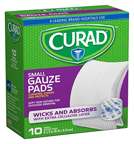 Curad Non-Woven Pro-Gauze, 2' x 2', 10 Count, Pack of 6