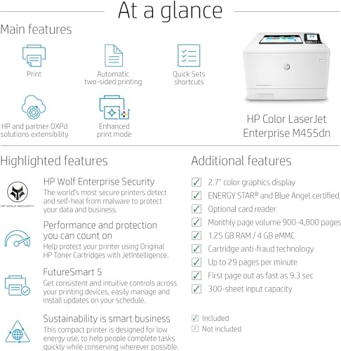 Image of HP Color Laserjet Enterprise M455dn (Renewed Premium)