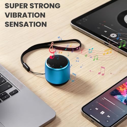 Image of Best Mini Portable Bluetooth Speaker with HD Sound & Bass I Smallest Wireless Bluetooth Speakers for Phone /PC /Tablet I Photo Selfie Button Answer Phone Calls I Cute Tiny Speaker (Blue)