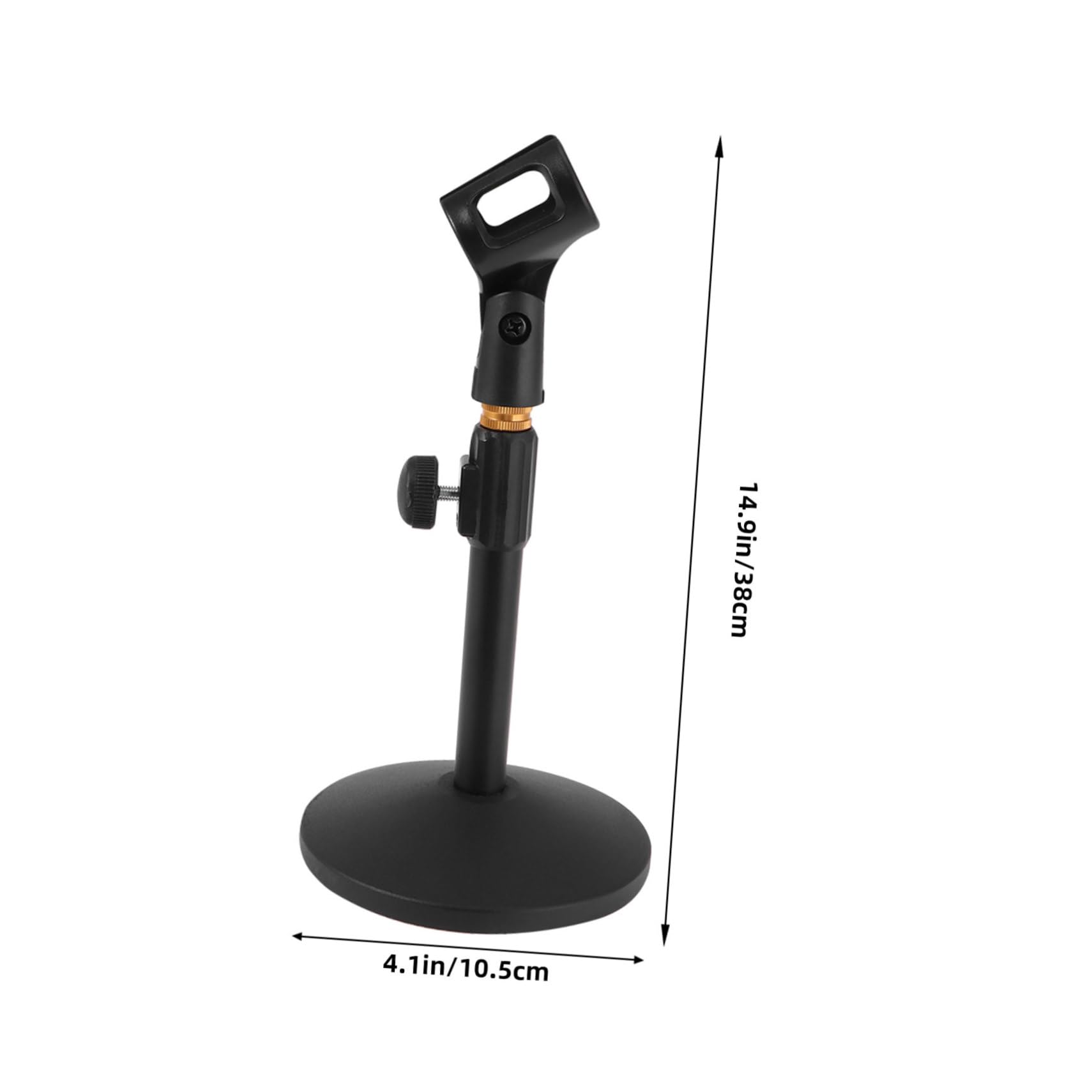 Supporto da Tavolo per Microfono Regolabile 27-38cm Base Tonda | Metallo Nero, Tubo Flessibile Leggero e Portatile, per Canto e Home Live, Festa Scuola Decor