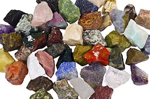 3 lbs of a Bulk Rough Asia Stone Mix - with 40 Exotic