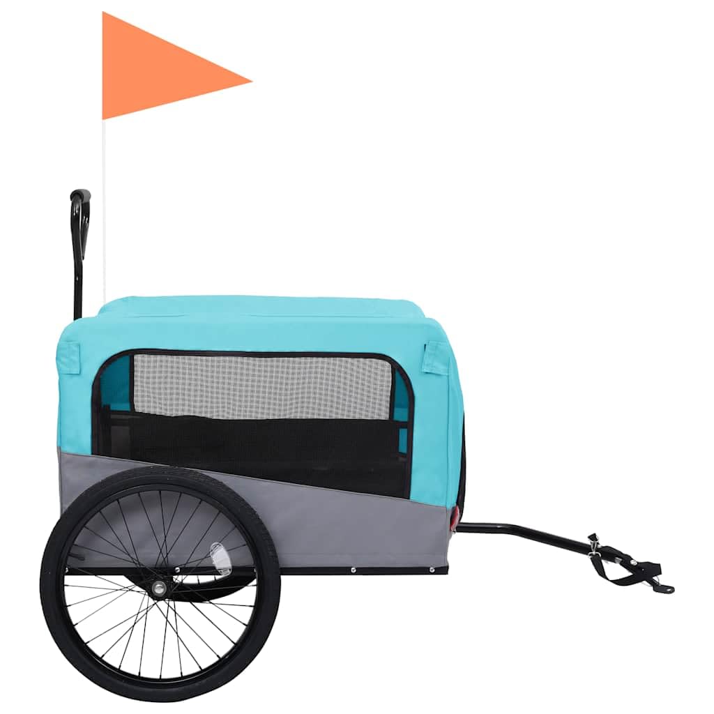 2-in-1 ペット用 自転車トレーラー＆ジョギングベビーカー ブルー＆グレー Amazon | vidaXL 2-in-1 ペット用自転車トレーラー＆ジョギング