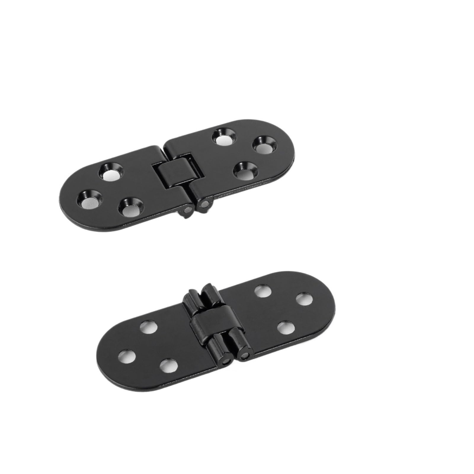 Generic 180 Degree Rounded Foldable Flap Hinges for Table Cabinet Door(Black 2pcs)