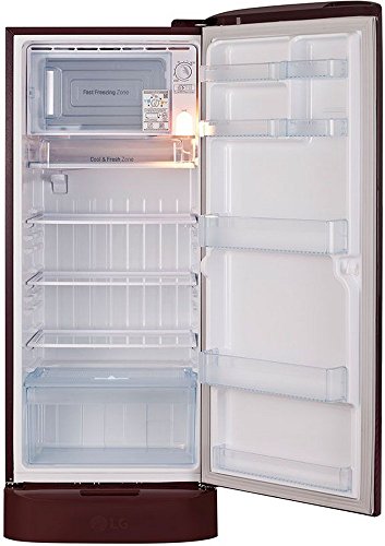 Image of LG 235 L 4 Star Direct Cool Single Door Refrigerator(GL-D241ASDX.DSDZEBN, Purple, Base Stand with Drawer, Inverter Compressor)