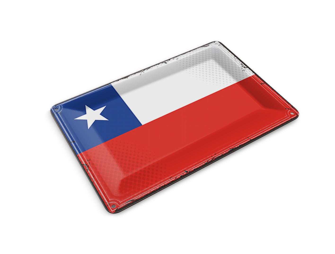 Femer Tin Postcard Flag of Chile 14 x 10 cm Retro Flag of Chile Decorative Sign