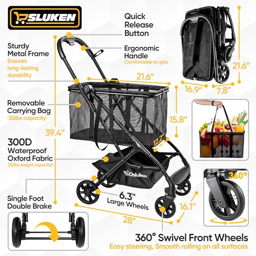 Keoslpy Folding Shopping Cart With Wheels thumb #4