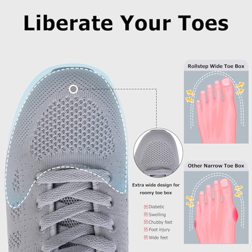 Image of Git-up Women's Arch Support Walking Shoes, Breathable Wide Toe Box Nursing Work Shoes for Plantar Fasciitis