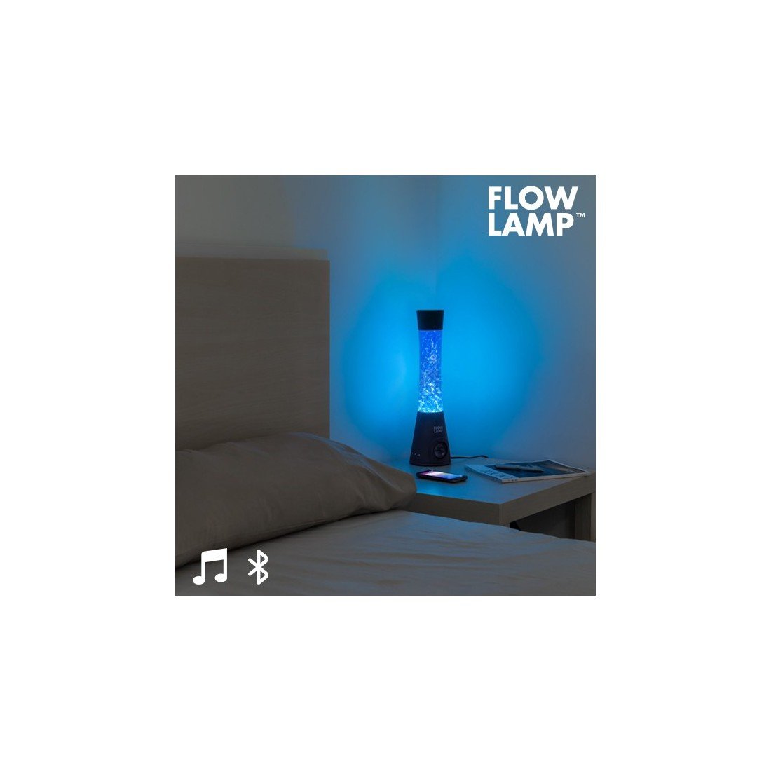 Bitblin Flow Lamp Lava Lamp with Bluetooth Speaker, Blue, 12 x 12 x 40 cm